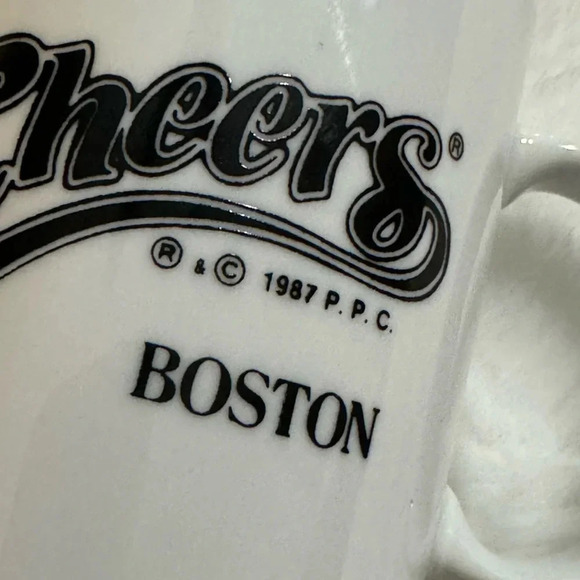 Vintage Cheers Boston Coffee Mug Cup 1987 Original Sticker Boston CollectibleNEW - Picture 2 of 7